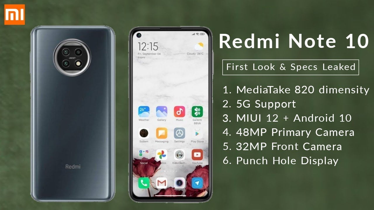 Redmi Note 10 live images leak, specifications and features