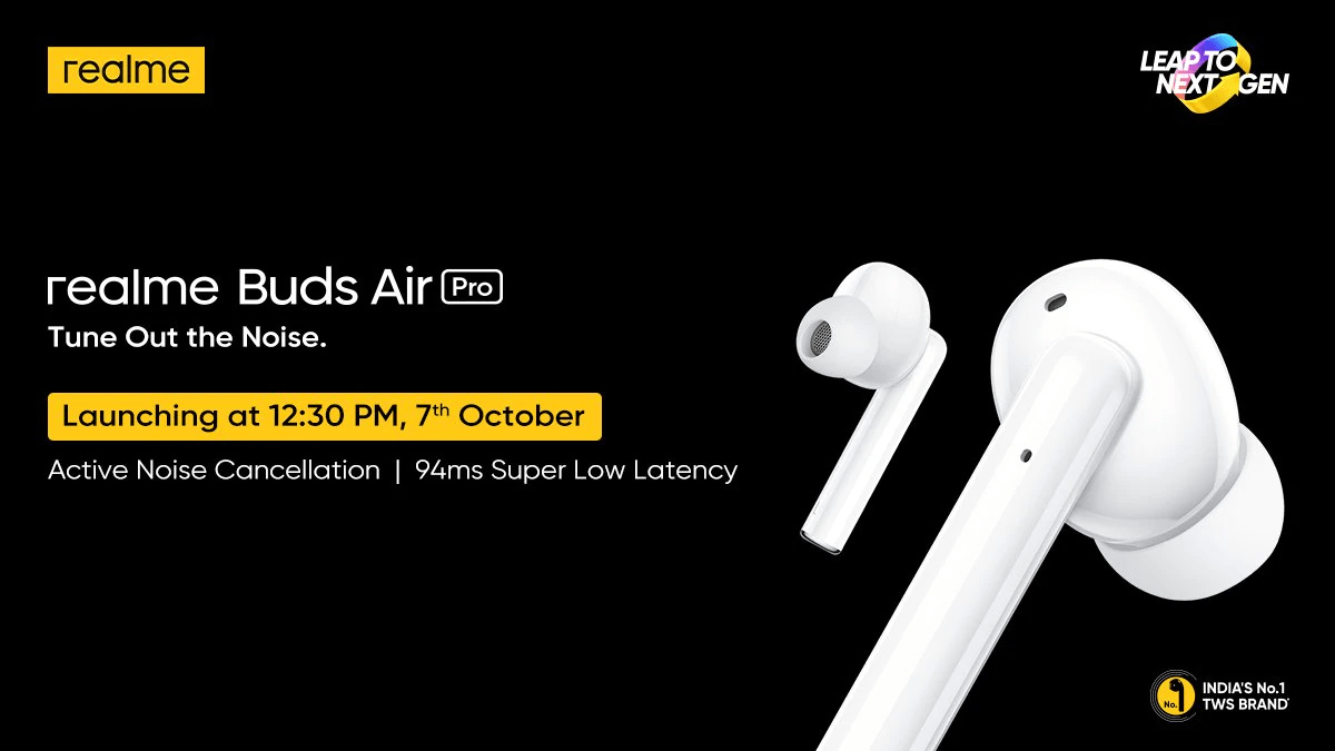 Realme Buds Air Pro TWS Earbuds to Launch in India on October 7
