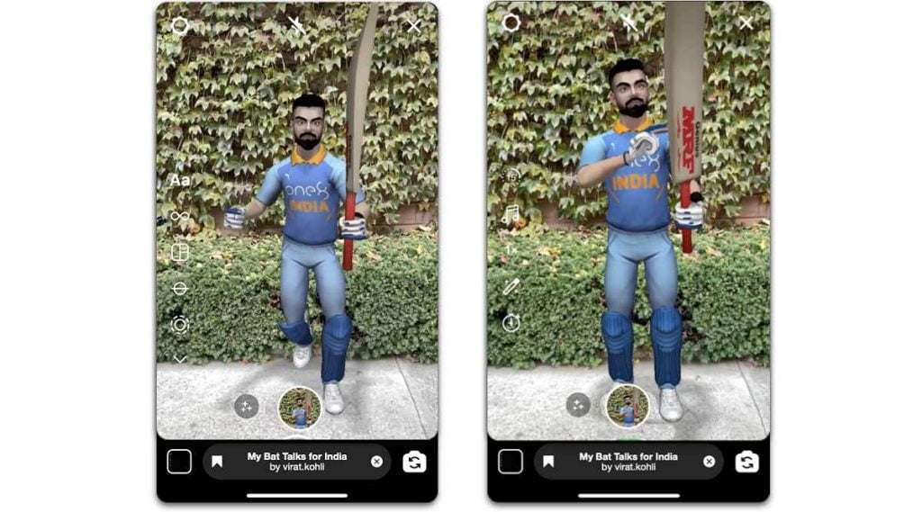 Virat Kohli is now available as an AR effect on Instagram and Facebook