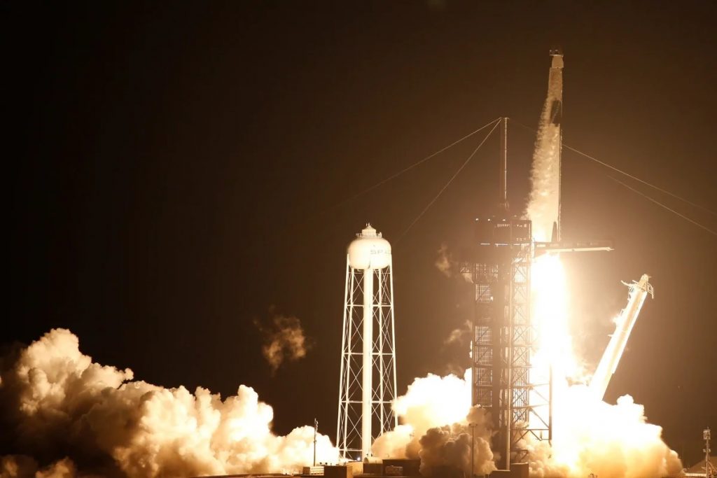 SpaceX Crew Dragon Capsule Resilience, Carrying Four Astronauts, Docks With International Space Station